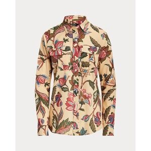 Lauren Ralph Lauren Button Down Shirt Floral Cotton Voile Romantic Tailored PS